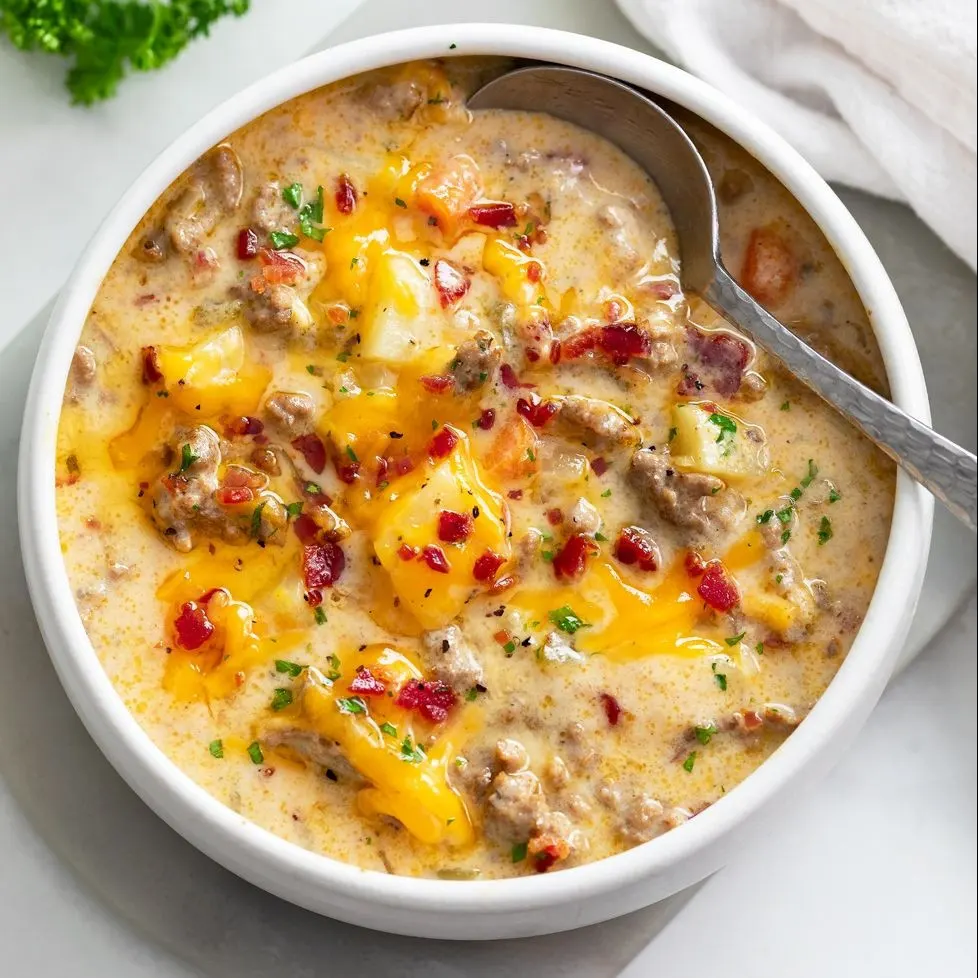 Cheeseburger Soup 2 Cheeseburger Soup