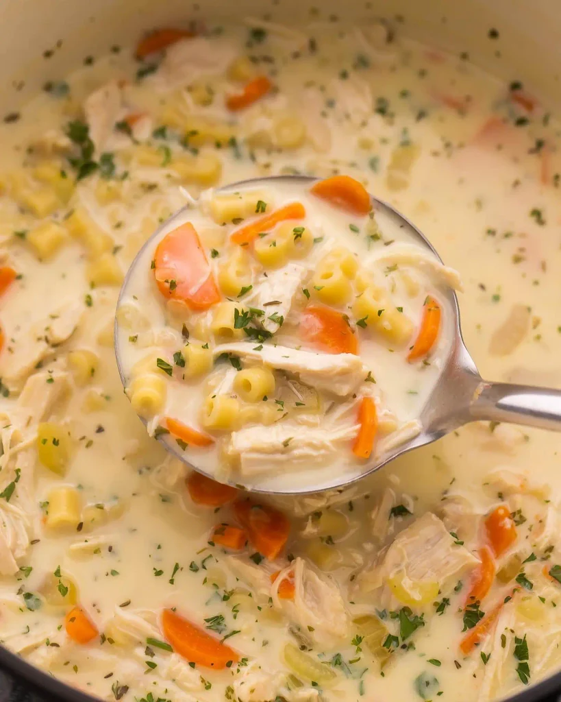 Creamy chicken noodle soup