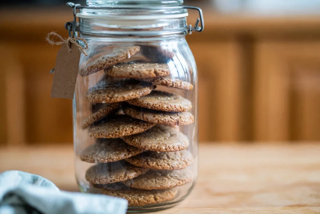 Fall Cookies 4 Fall spice cookies stacked in an airtight container